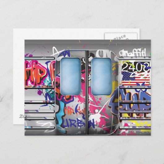 Carte Postale Graffiti Subway (Devant / Derrière)