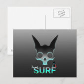 Carte Postale Graffiti Surf crâne chat (Devant / Derrière)