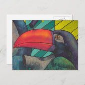Carte Postale Graffiti Toucan coloré (Devant / Derrière)