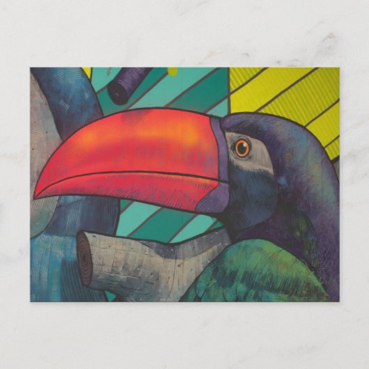 Carte Postale Graffiti Toucan coloré (Devant)