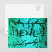 Carte Postale Graffiti Turquoise "Mexique" sculpté (Devant / Derrière)