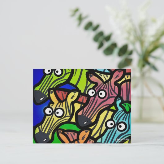 Carte postale GRAFFITI ZEBRAS (Debout devant)