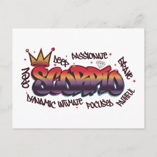 Carte Postale Graffiti zodiaque Scorpion