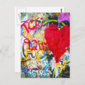 Carte Postale Grafitti Rock Heart (Devant / Derrière)