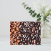 Carte Postale Grains de café - lumière entière et obscurité (Debout devant)
