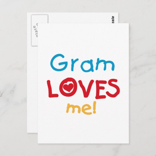 Carte Postale Gram Loves Me T-shirts et cadeaux (Devant / Derrière)