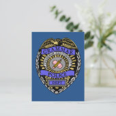 Carte Postale Grammaire Police Dept Badge Pencil Effaser (Debout devant)