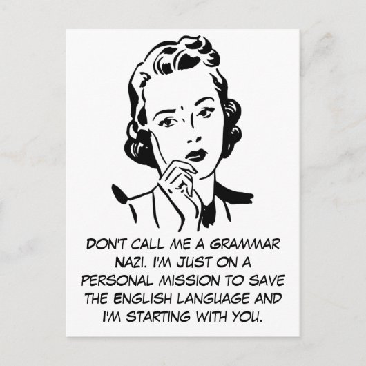 Carte Postale Grammaire Sarcastique Nazi (Devant)