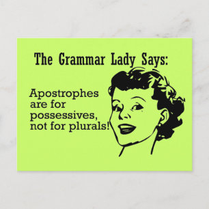 Carte Postale Grammar Lady Apostrophes