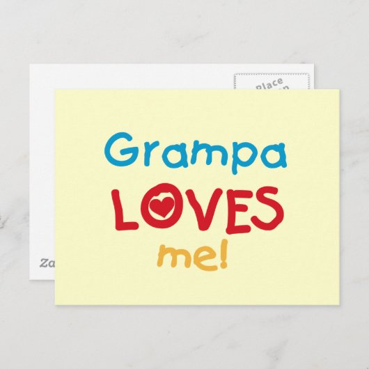 Carte Postale Grampa m'aime T-shirts et cadeaux (Devant / Derrière)