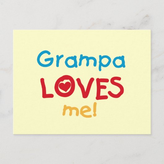 Carte Postale Grampa m'aime T-shirts et cadeaux (Devant)