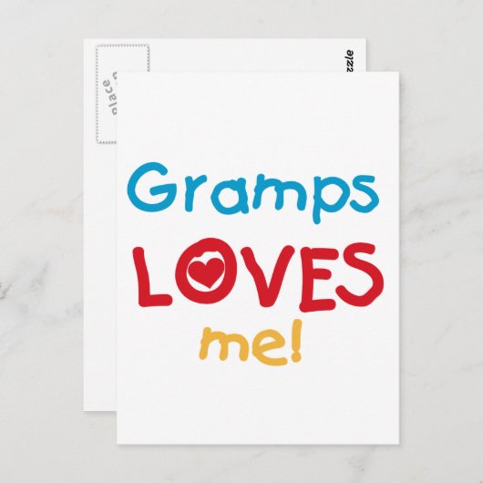 Carte Postale Gramps m'aime T-shirts et cadeaux (Devant / Derrière)