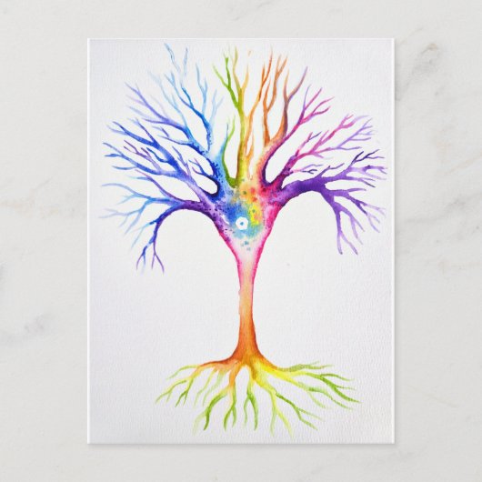 Carte Postale Grand arbre neuronal coloré (Devant)