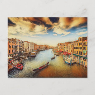 Carte Postale Grand canal de Venise avec gondoles