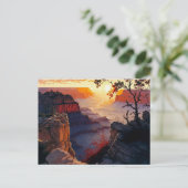 Carte Postale Grand Canyon à Sunset Digital Peinture (Debout devant)