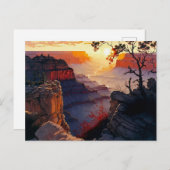 Carte Postale Grand Canyon à Sunset Digital Peinture (Devant / Derrière)