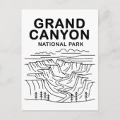 Carte Postale Grand Canyon National Park Line Art (Devant)