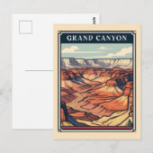Carte Postale Grand Canyon Retro National Park Souvenir (Devant / Derrière)