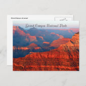 Carte Postale grand canyon rouge salutations (Devant / Derrière)