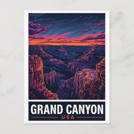 Carte Postale Grand Canyon Sunset Night Sky (Devant)