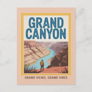 Carte Postale Grand Canyon USA Rétro Parc National Randonneur