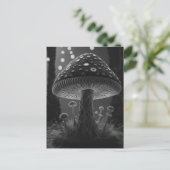 Carte Postale Grand Champignons Lumineux - Noir & Blanc (Debout devant)