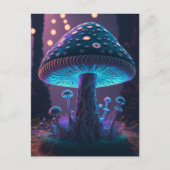 Carte Postale Grand Champignons Lumineux - Violet & Bleu (Devant)