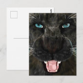 Carte Postale Grand Chat Panther Noir (Devant / Derrière)