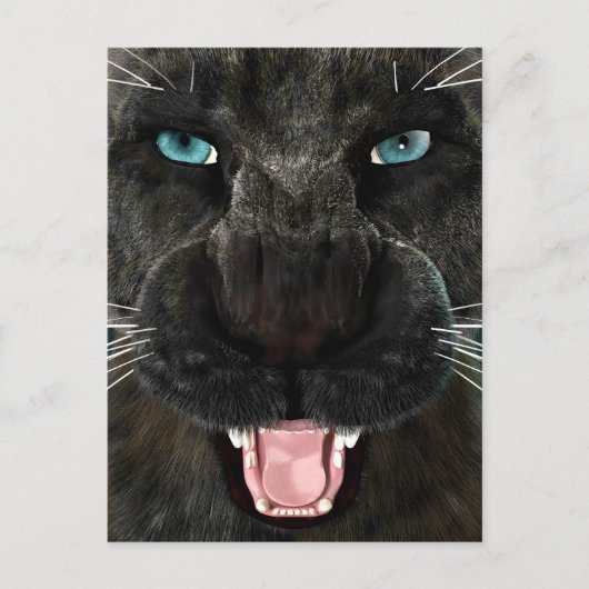 Carte Postale Grand Chat Panther Noir (Devant)