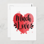 Carte Postale Grand Coeur beaucoup d'amour (Devant / Derrière)