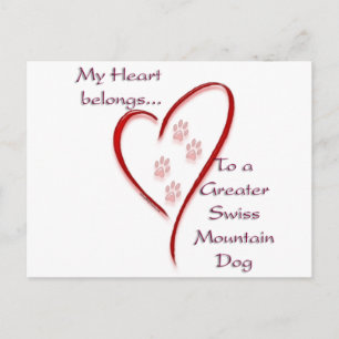 Carte Postale Grand Coeur de Chien de Montagne Suisse Appartient