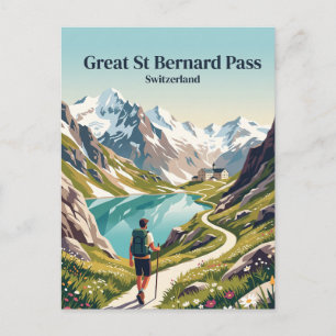 Carte Postale Grand col Saint-Bernard Suisse