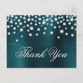 Carte Postale Grand Confetti Diamant Océan Satin Teal Foil (Devant)