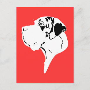 Carte Postale Grand Danois Big Head merle