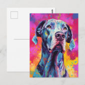 Carte Postale Grand Danois coloré (Devant / Derrière)