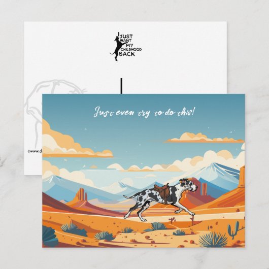 Carte Postale grand danois ou cheval (Devant / Derrière)