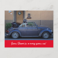 Grand Danois tient dans une Coccinelle