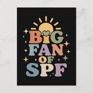 Carte Postale Grand fan de protection solaire estivale SPF