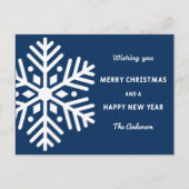 Carte Postale Grand flocon de neige Noël et Nouvel An (Devant)