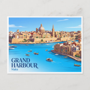 Carte Postale Grand Harbour La Valette Malte