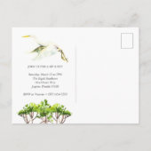 Carte Postale Grand Héron Blanc Photo Annonces de naissance (Dos)