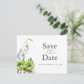 Carte Postale Grand Héron Blanc Sauvez La Date (Debout devant)