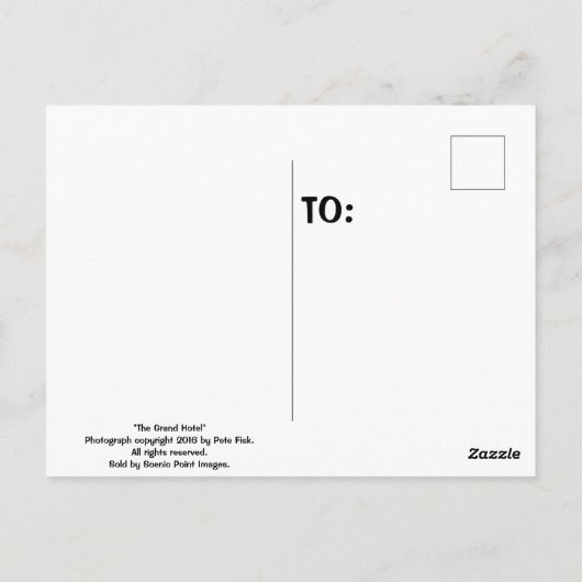 Carte Postale Grand Hotel (Dos)