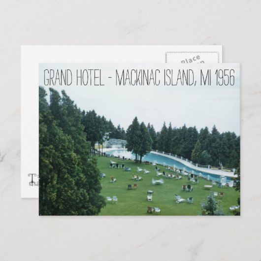 Carte Postale Grand Hotel 1956 Mackinac Island Michigan (Devant / Derrière)
