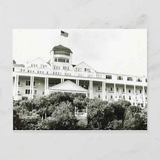 Carte Postale Grand Hotel, Île Mackinac, noir et blanc (Devant)