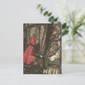 Carte Postale Grand Mauvais Loup dans le lit de grand-mère (Debout devant)