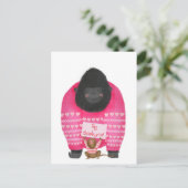 Carte postale 'grand merci' gorille & ouistiti pyg (Debout devant)