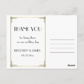 Carte Postale Grand Merci Mariage Gatsby Gold Art Déco (Dos)
