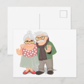 Carte postale grand-mère et grand-père (Devant / Derrière)
