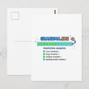 Carte Postale Grand-mère.exe Cadeau drôle pour grand-mère